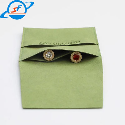 Jewelry bag Custom logo Envelope Elastic drawstring design suede velvet microfiber bag