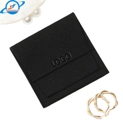 Jewelry bag Custom logo Envelope Elastic drawstring design suede velvet microfiber bag